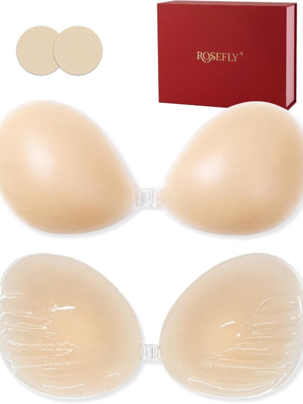 Invisible Backless Sticky Bra | Push-Up Silicone Adhesive | Breathable